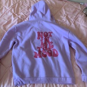 not in the mood bubbly lilac hoodie